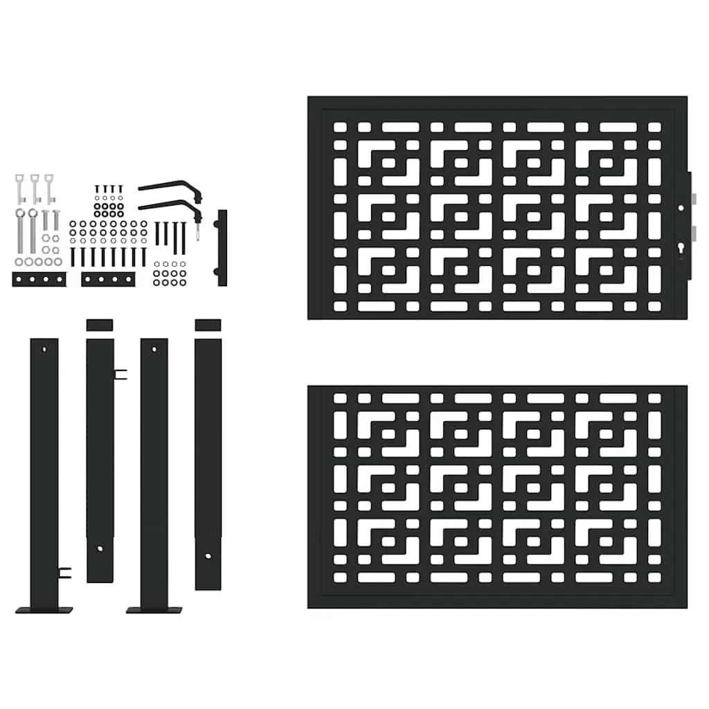 Black Steel Garden Gate 100x100 cm