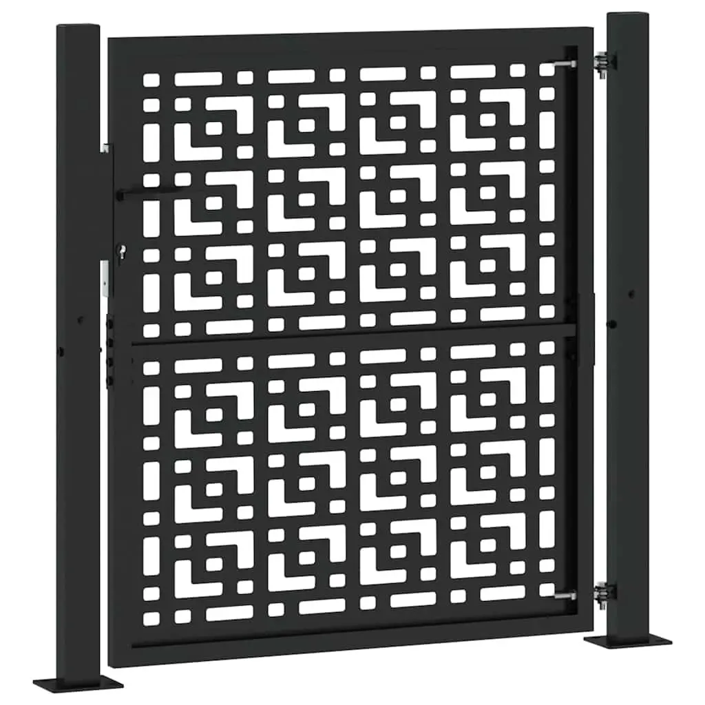 Black Steel Garden Gate 100x100 cm