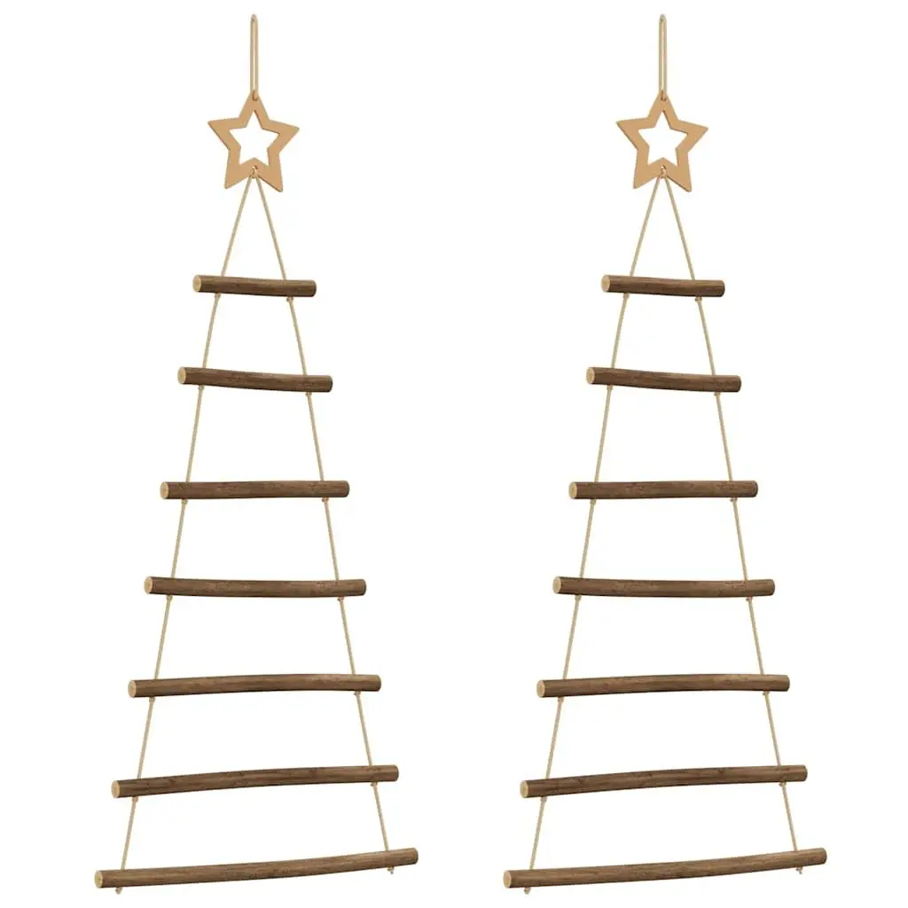 Hanging Christmas Tree Decorations Natural Wood Branch 42x90cm 2 Piece Wall Decor