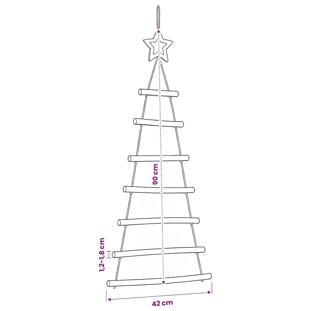 Hanging Christmas Tree Decorations Natural Wood Branch 42x90cm 2 Piece Wall Decor