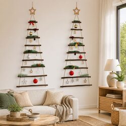 Versatile Wooden Hanging Christmas Trees for Any Space
