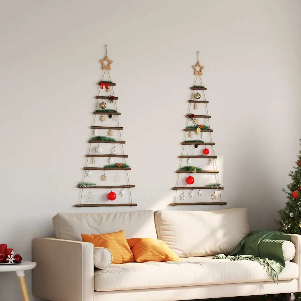 Hanging Christmas Trees Natural Wood Branches 55 x 120 cm Rustic Decoration