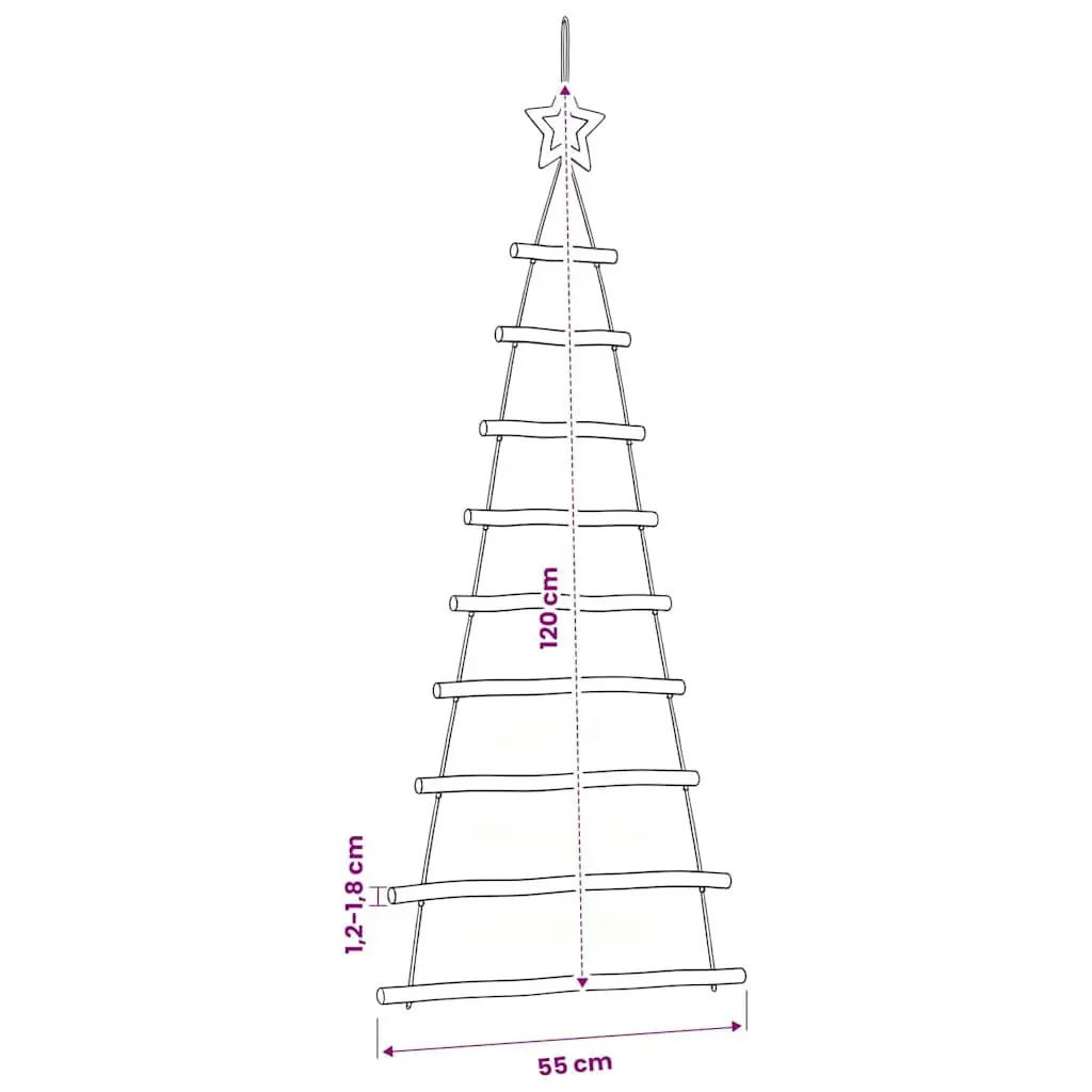 Hanging Christmas Trees Natural Wood Branches 55 x 120 cm Rustic Decoration