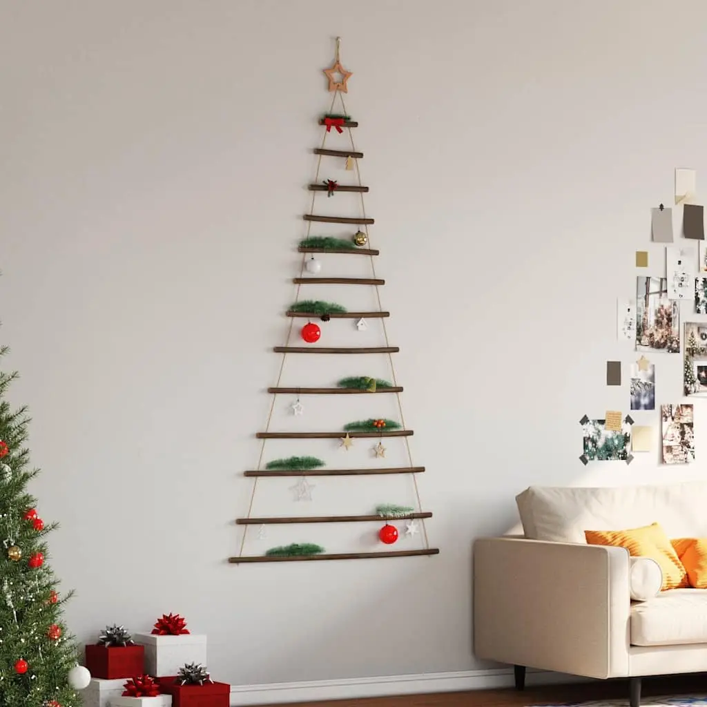 Hanging Christmas Tree Decoration 86x180 cm Natural Wood Branch Wall Door