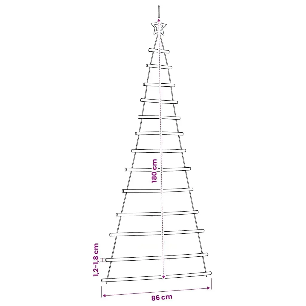 Hanging Christmas Tree Decoration 86x180 cm Natural Wood Branch Wall Door
