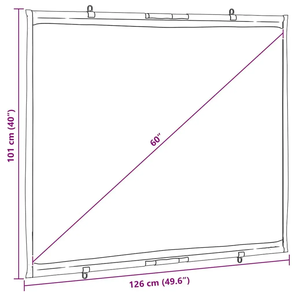 Projection Screen Wall-Hanging 60 Inch 4:3 Matte White Home Theater Classroom