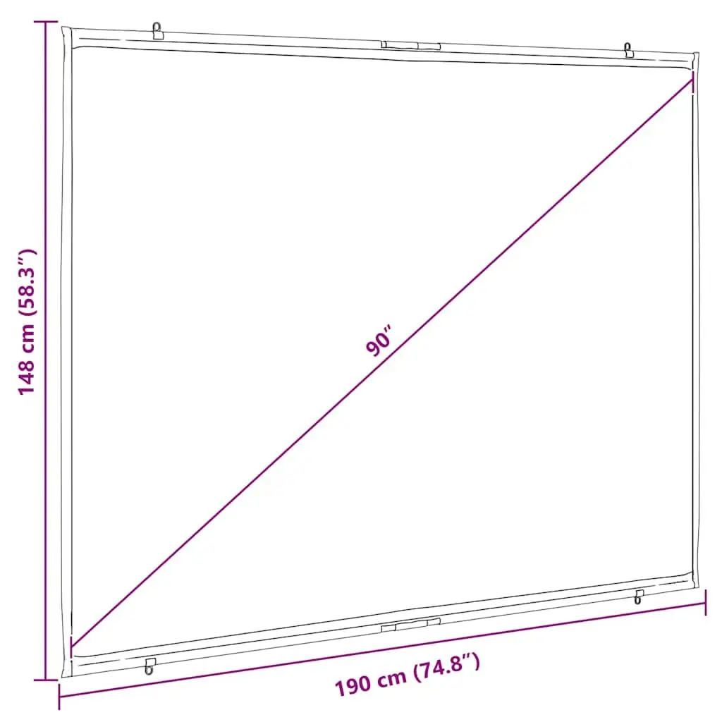 90 Inch Wall Projection Screen for Movies and Presentations