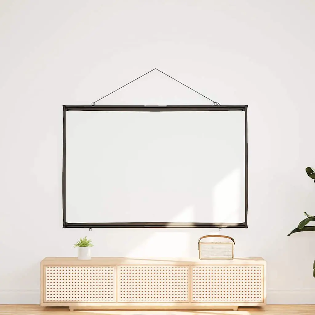 Projection Screen Wall-Hanging 72 Inch Matte White Polyester for Home Theater Office Classroom