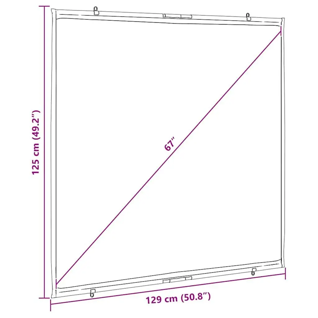 Projection Screen Wall-Hanging 67 Inch 1:1 Aspect Ratio Home Theater Classroom