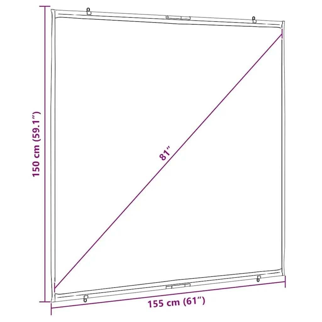 Projection Screen Wall-Hanging 81 Inch 1:1 Aspect Ratio Home Theater Classroom