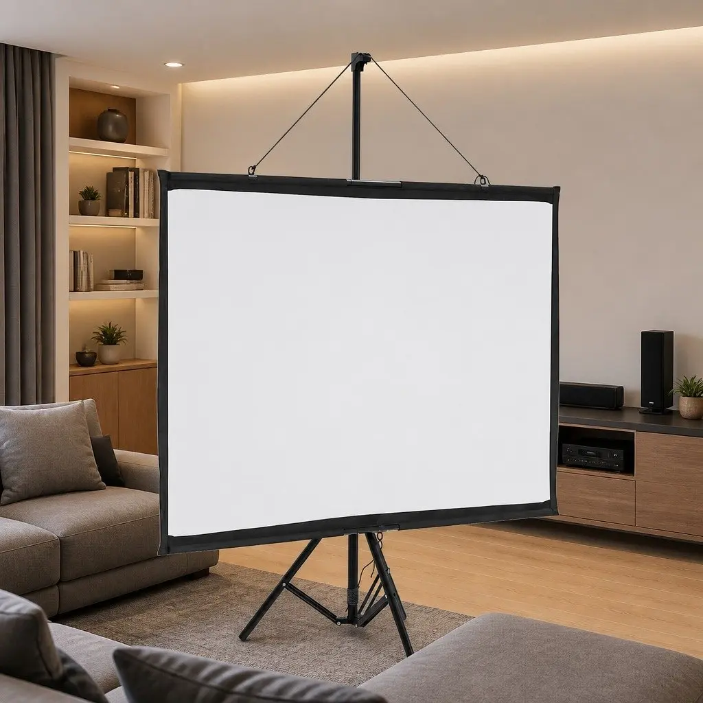 Projection Screen Manual Tripod 60 Inch Polyester Matte White