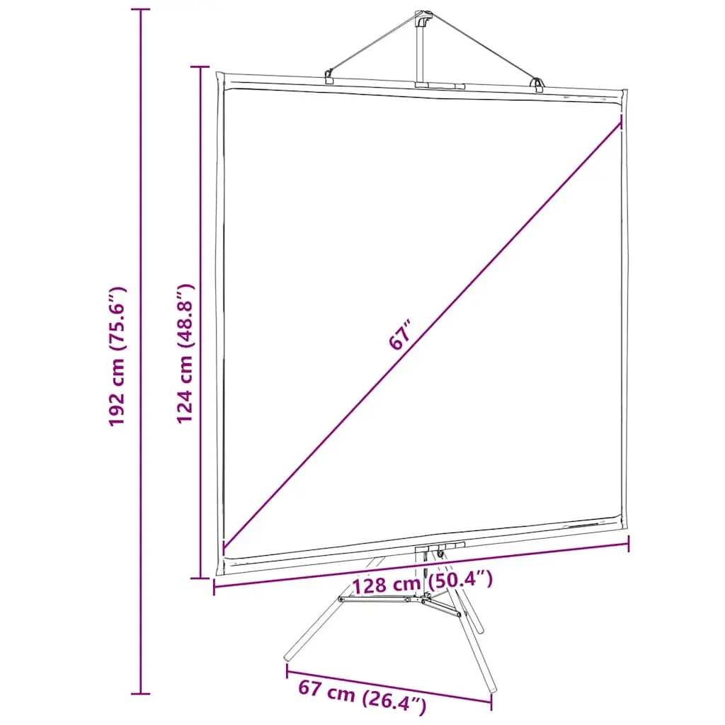 Projection Screen Manual Tripod 67 Inch Polyester White