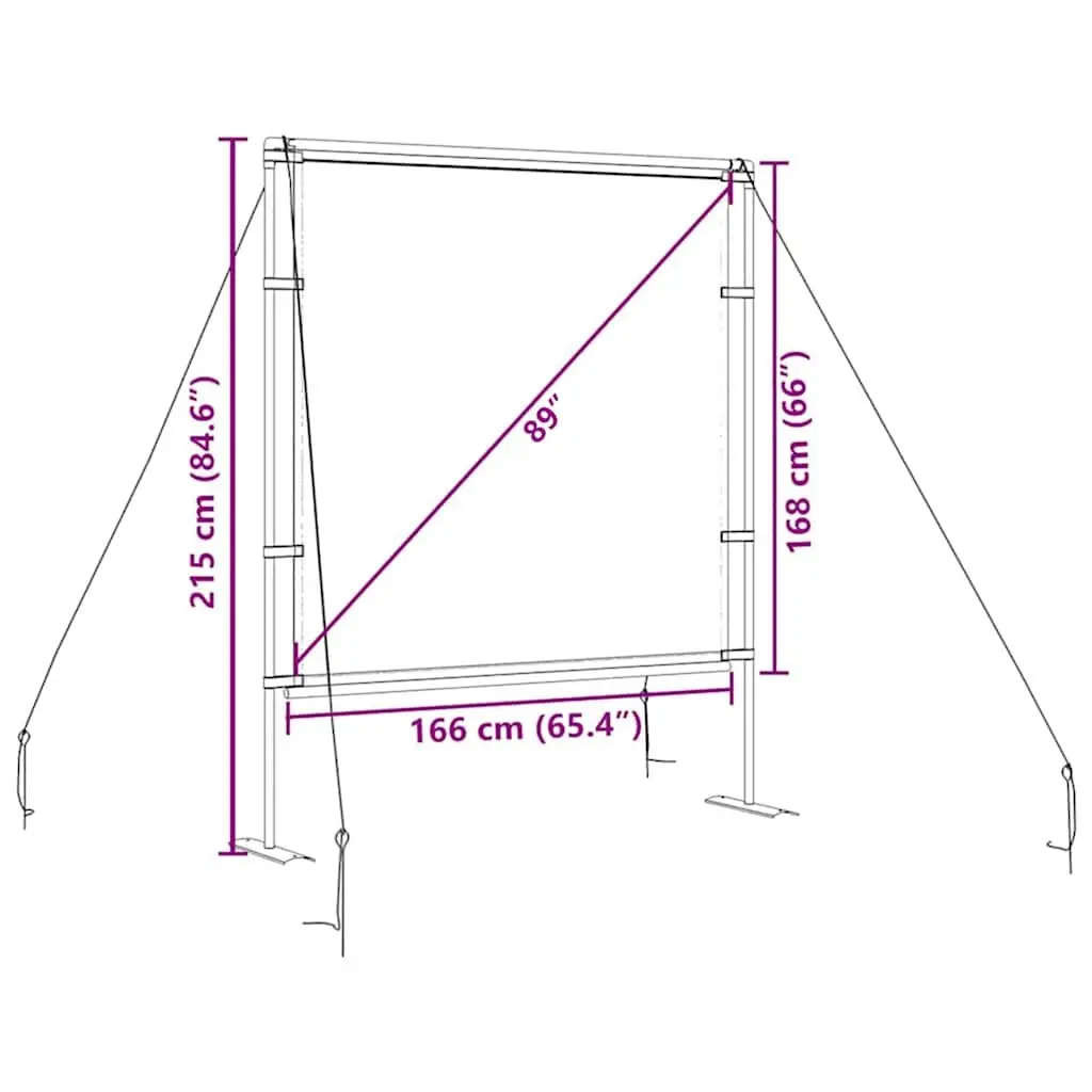 Projection Screen 89 Inch 1:1 Aspect Ratio Matte Portable Stand Home Theater