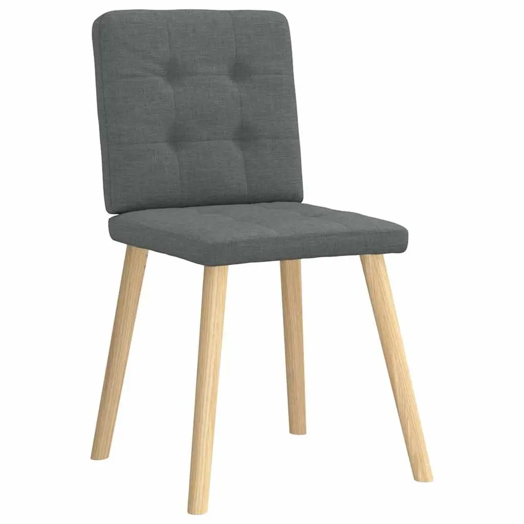 Dining Chairs Polyester Upholstery Metal and Wood Frame 2 pcs Grey