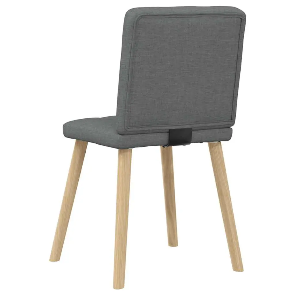 Dining Chairs Polyester Upholstery Metal and Wood Frame 2 pcs Grey