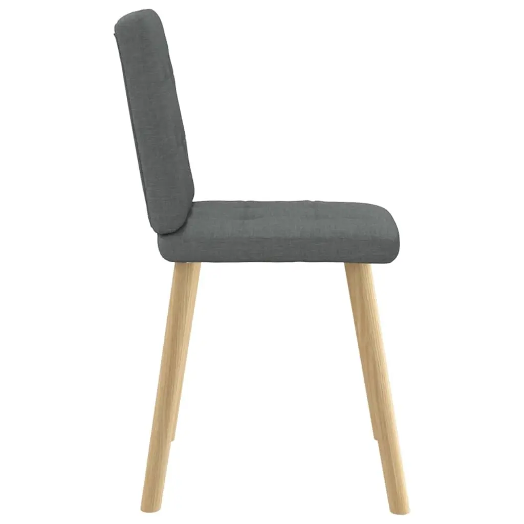 Dining Chairs Polyester Upholstery Metal and Wood Frame 2 pcs Grey