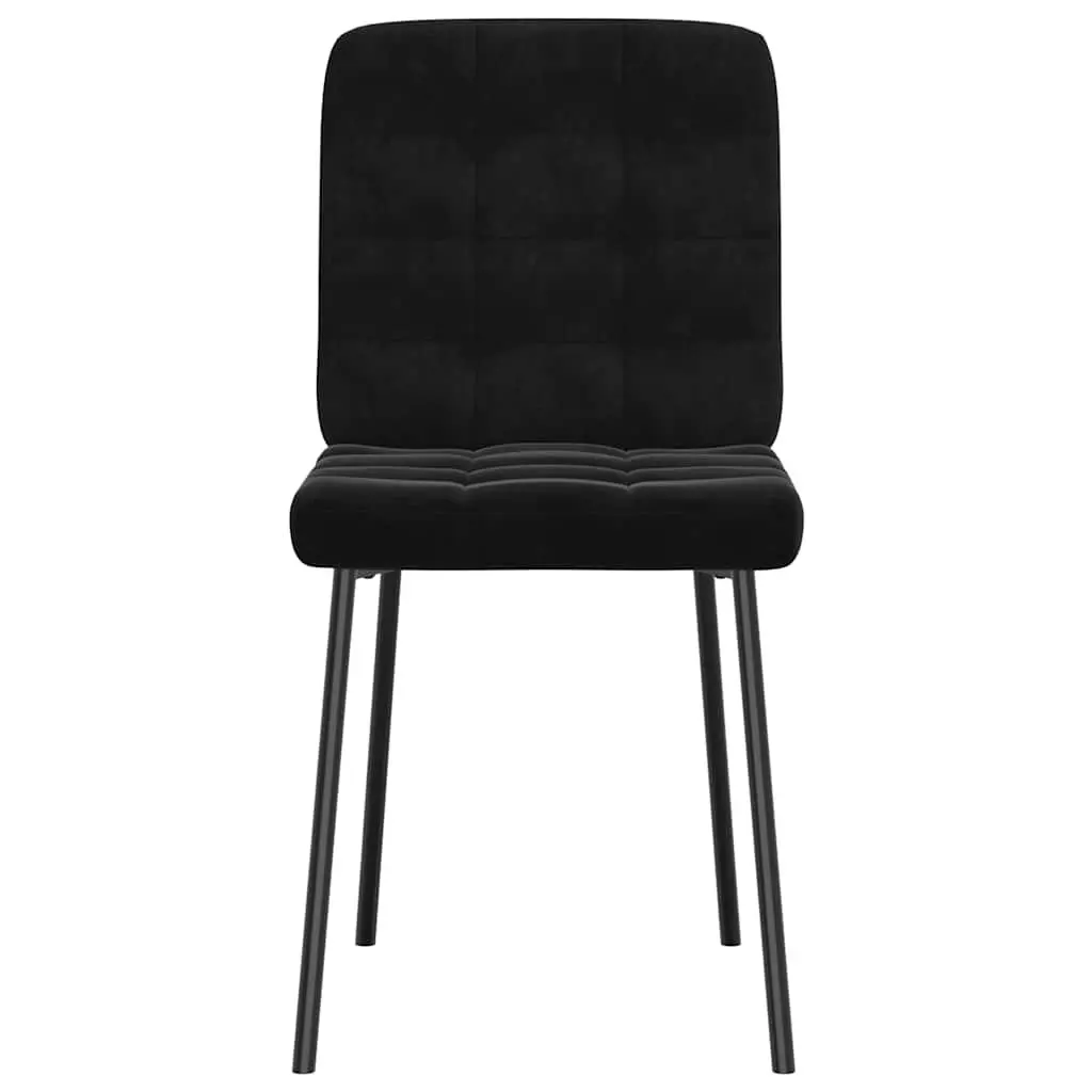 Dining Chairs Velvet Fabric Black 2 Piece Metal and Wood Frame