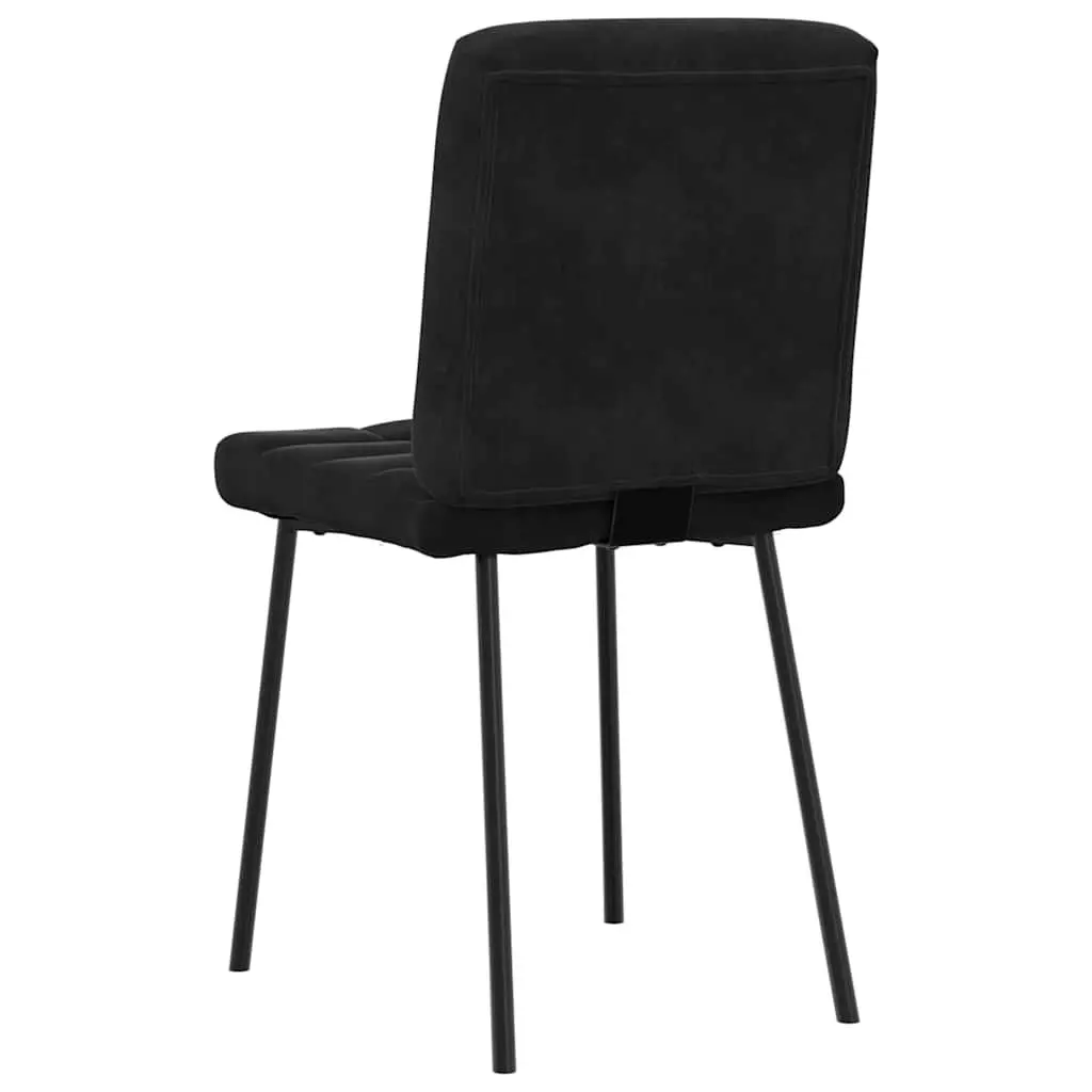 Dining Chairs Velvet Fabric Black 2 Piece Metal and Wood Frame