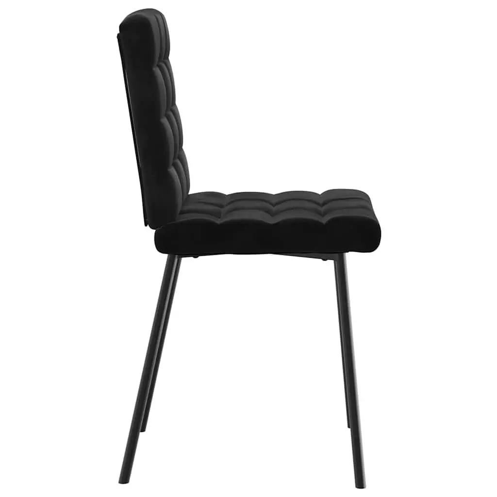 Dining Chairs Velvet Fabric Black 2 Piece Metal and Wood Frame