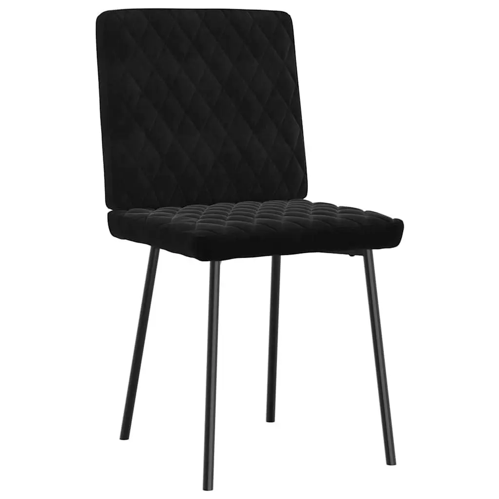 Dining Chairs 2 pcs Black Velvet Kitchen Room Seating Furniture Set
