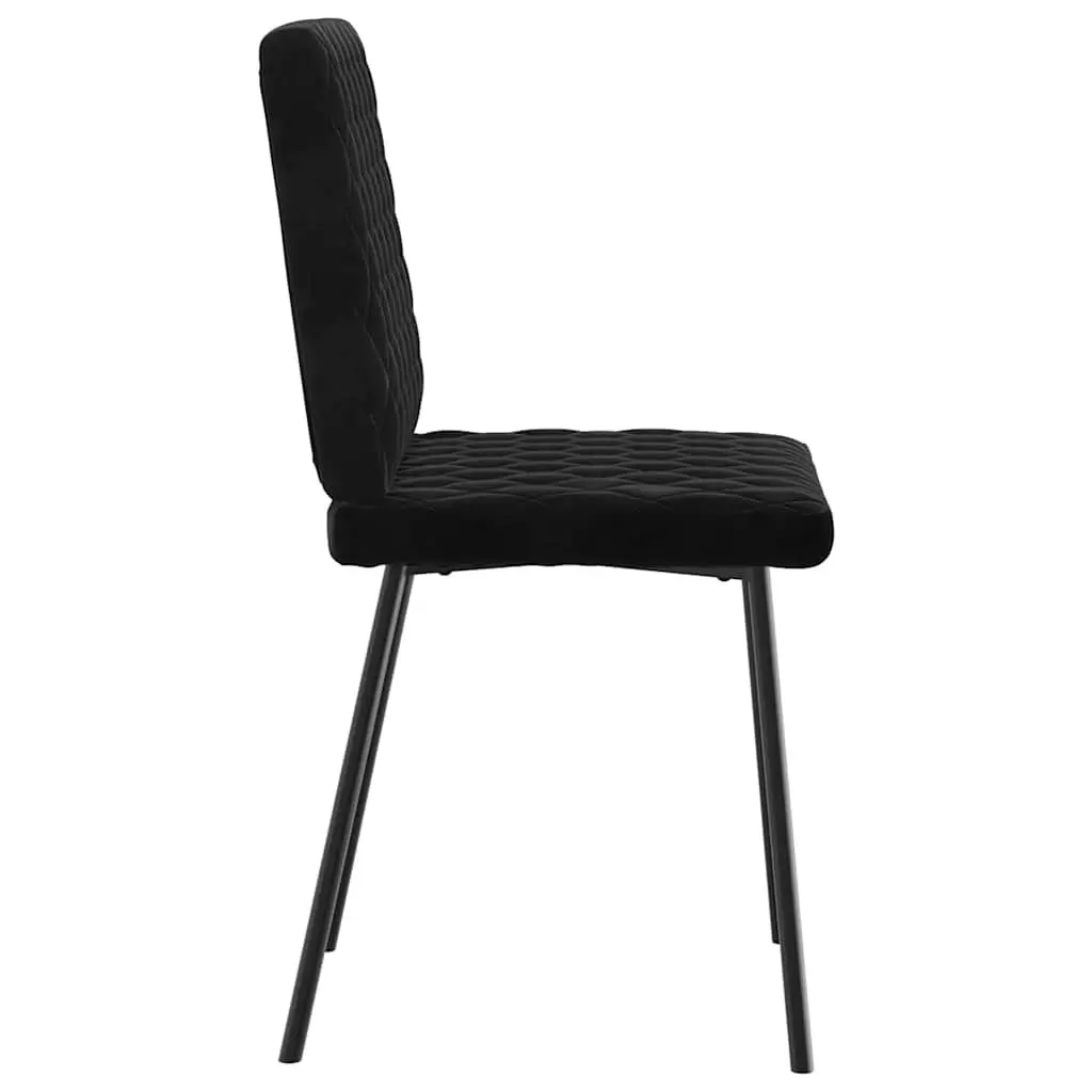 Dining Chairs 2 pcs Black Velvet Kitchen Room Seating Furniture Set