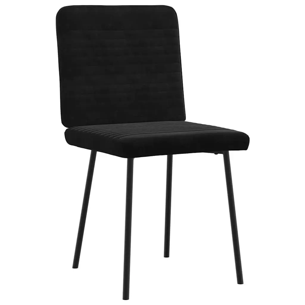 Dining Chairs Velvet Foam Padded Seat Black Set of 2