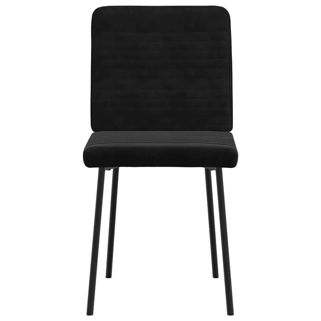 Dining Chairs Velvet Foam Padded Seat Black Set of 2