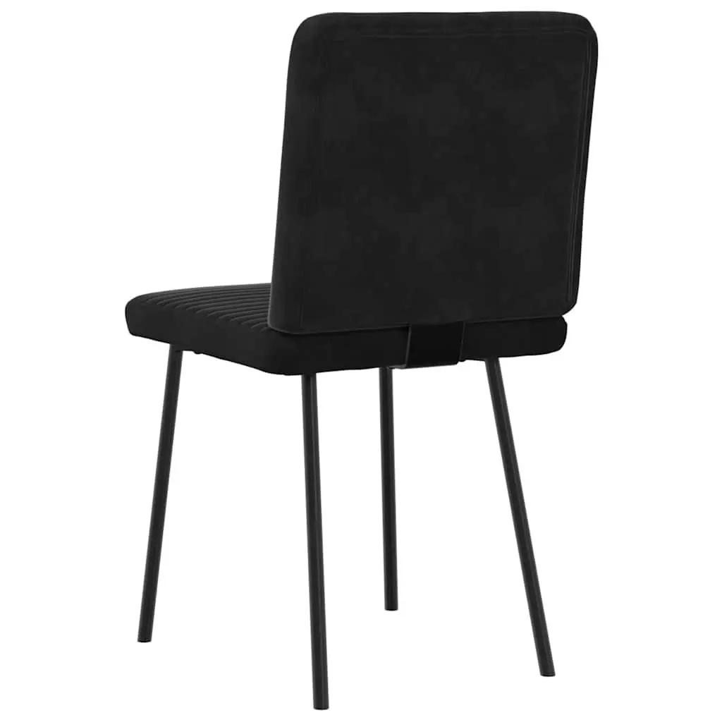 Dining Chairs Velvet Foam Padded Seat Black Set of 2