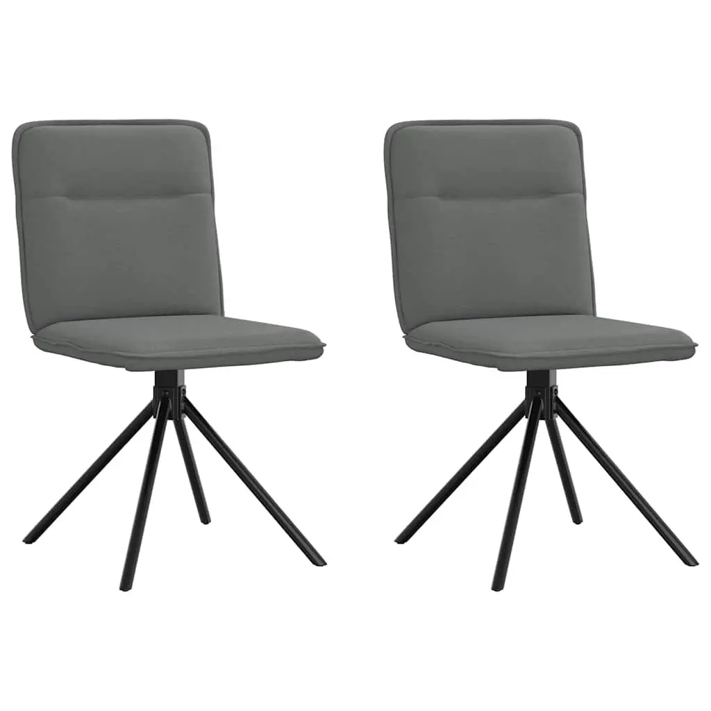 Dining Chairs Grey Fabric Swivel Ergonomic 2 Piece