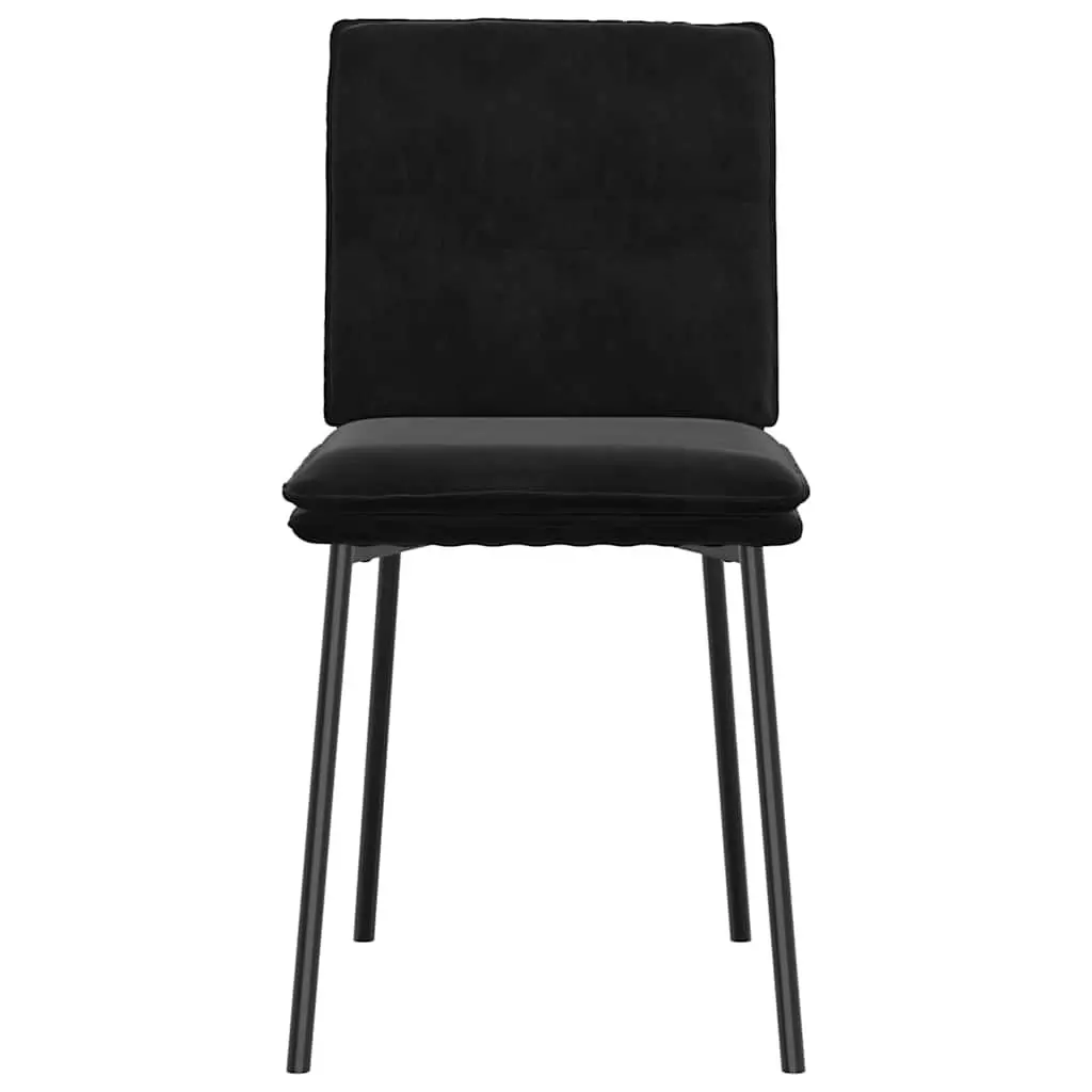 Dining Chairs Set of 2 Black Velvet Kitchen Room Seating Ergonomic Design