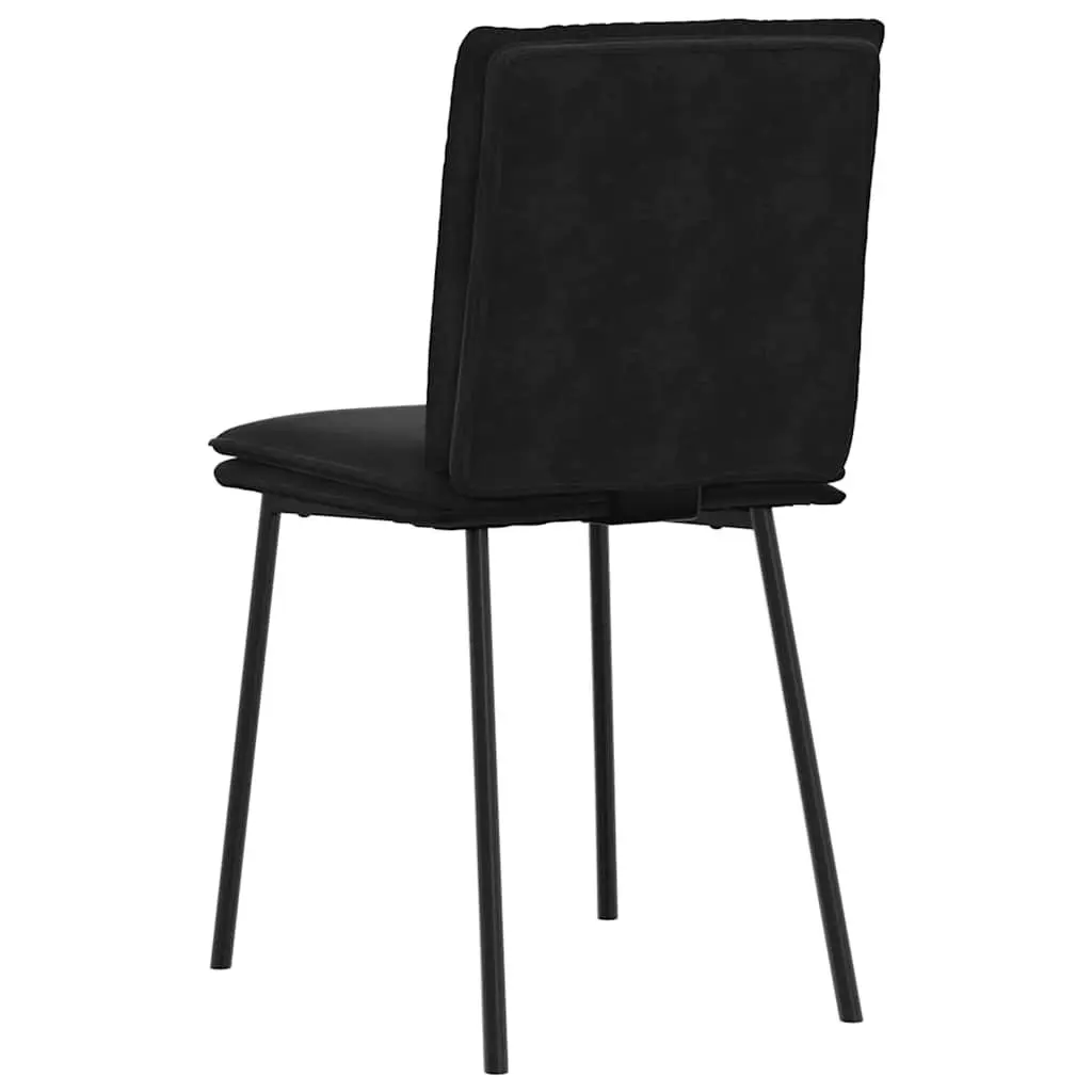 Dining Chairs Set of 2 Black Velvet Kitchen Room Seating Ergonomic Design