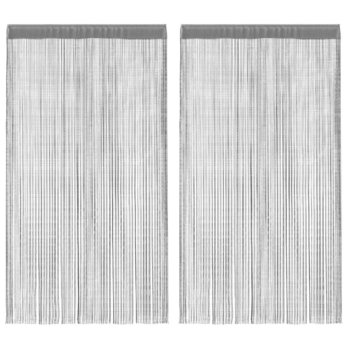 Anthracite String Curtains 2 Panels for Home Use
