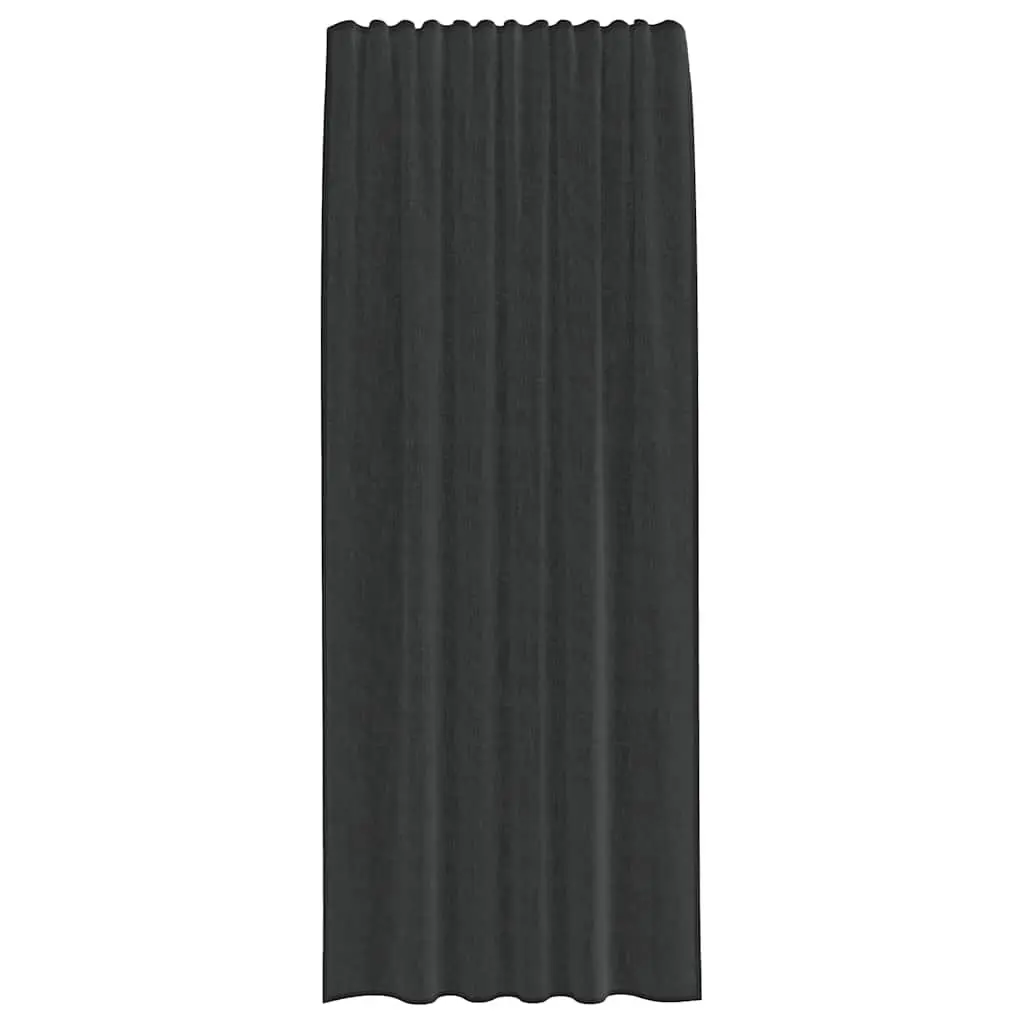 Voile Curtains Polyester 2 pcs Black Sheer Net Curtain Panels Rod Pocket Window Drapes