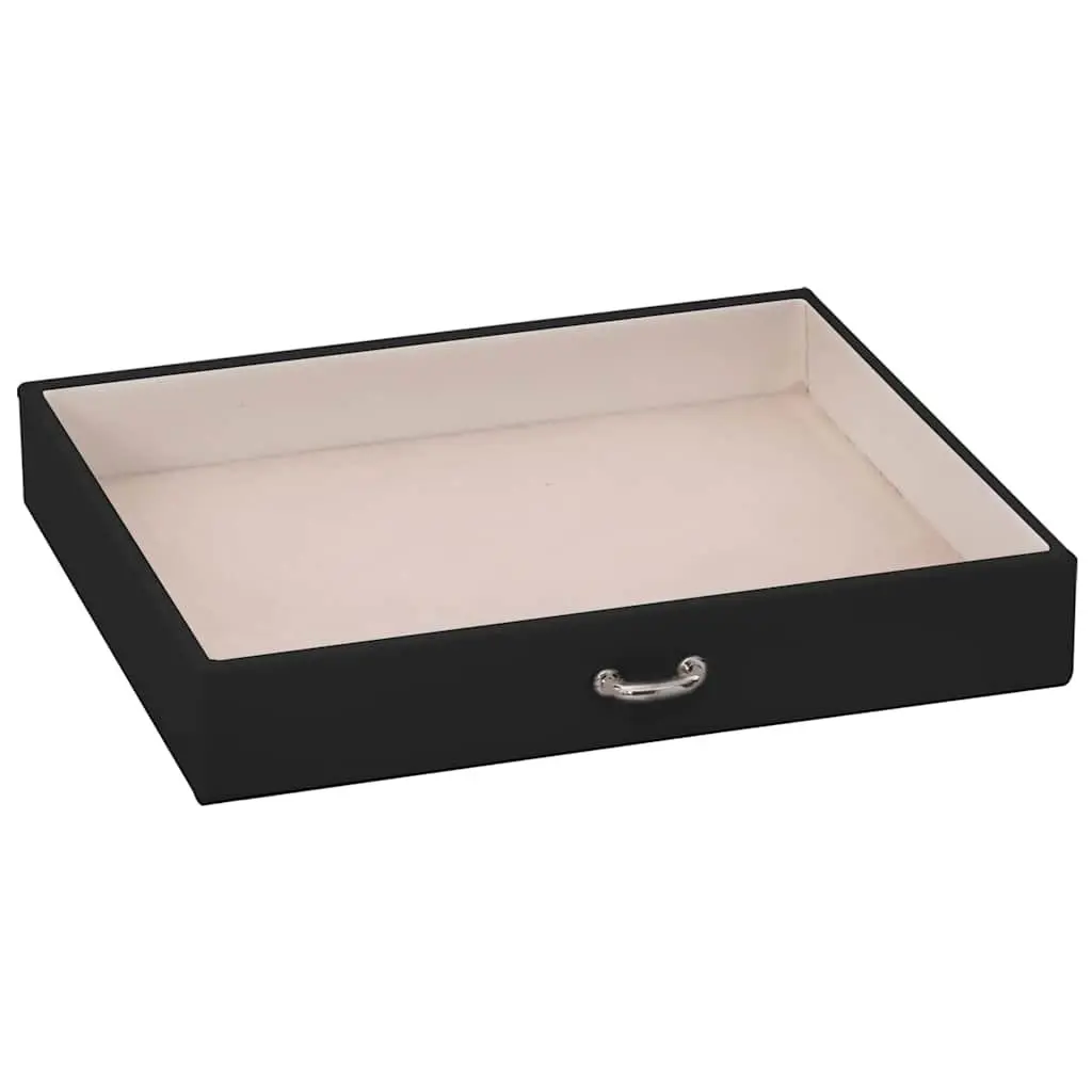 Jewellery Box 4-Layer Organiser Velvet Black Storage Case with Mirror