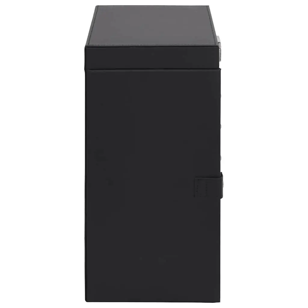 Jewellery Box Velvet Lining 6 Layer Black Organiser Storage Case with Mirror