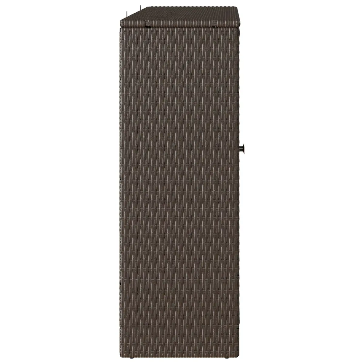 Rattan Storage Cabinet Brown Rectangular Living Room Furniture with Adjustable Shelving
