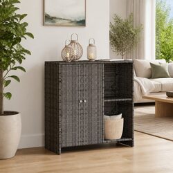 Functional Grey Rattan Storage Cabinet for Your Home