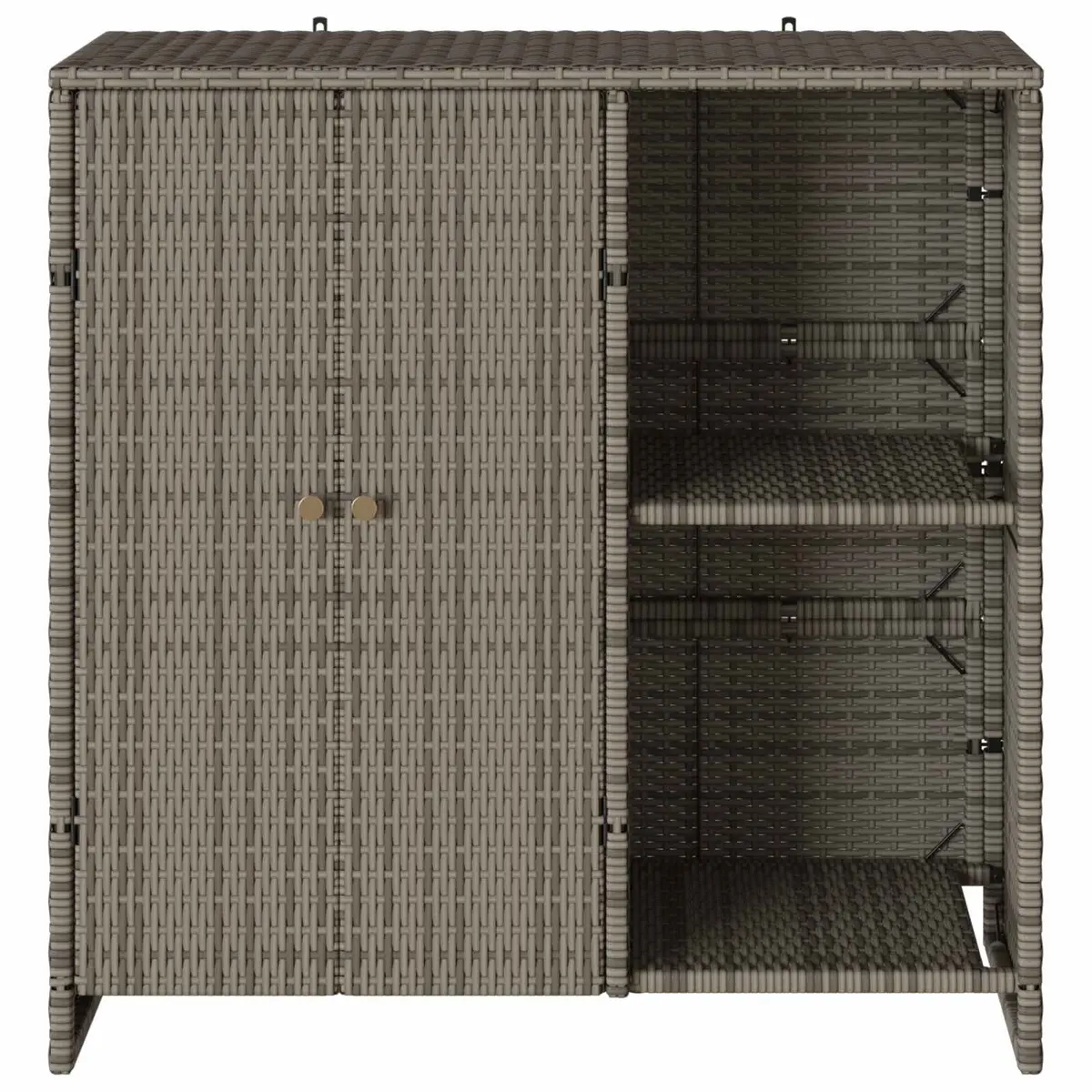 Storage Cabinet Rattan Rectangular 100x36x102cm Grey