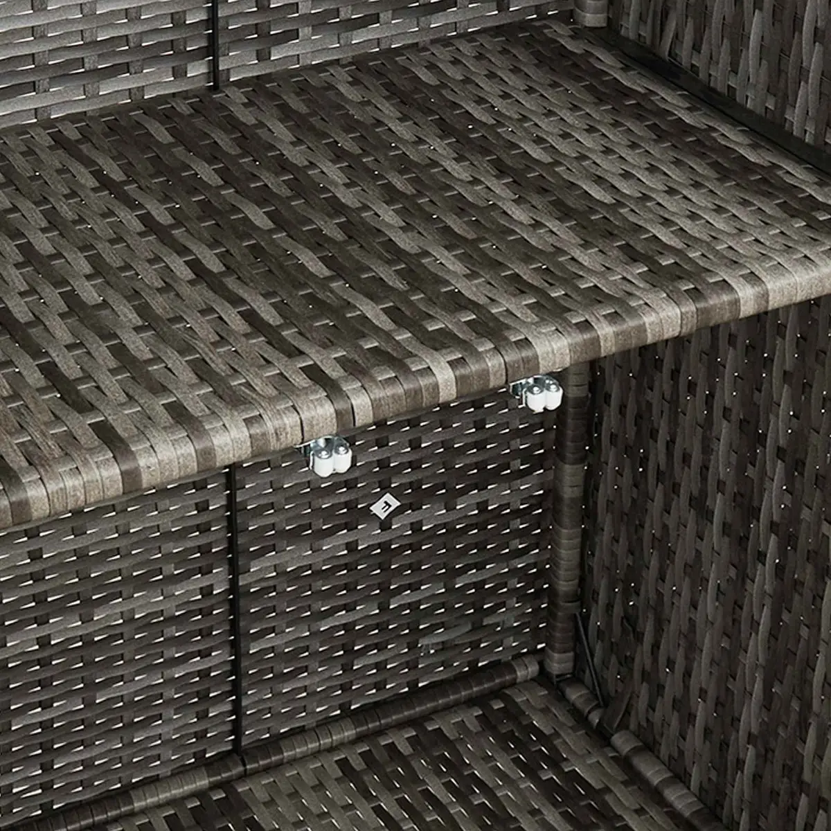 Storage Cabinet Rattan Rectangular 100x36x102cm Grey
