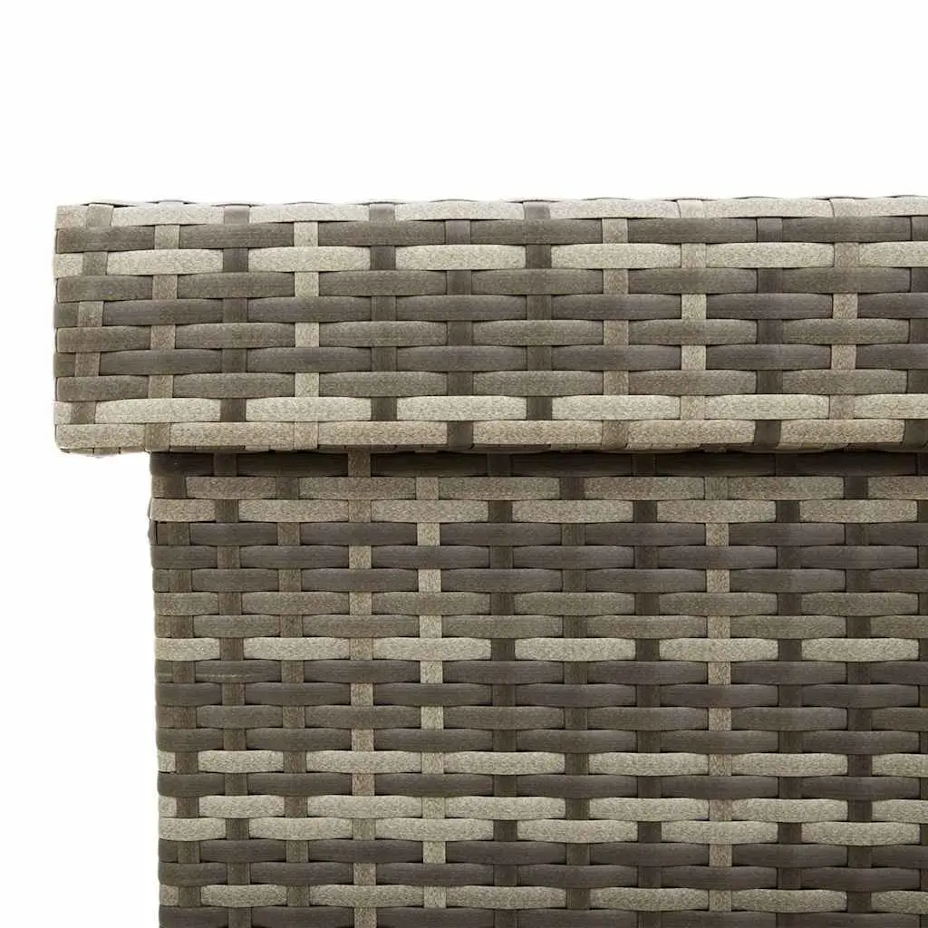 Garden Storage Box Poly Rattan 110 x 55 x 73 cm Grey Outdoor Furniture with Wheels