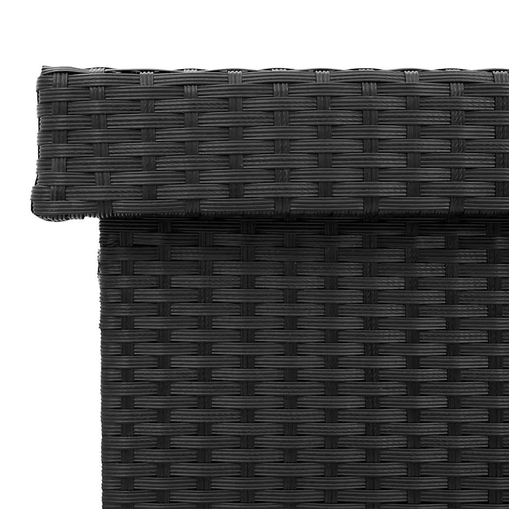 Outdoor Storage Box PE Rattan 160x55x75cm Black with Wheels
