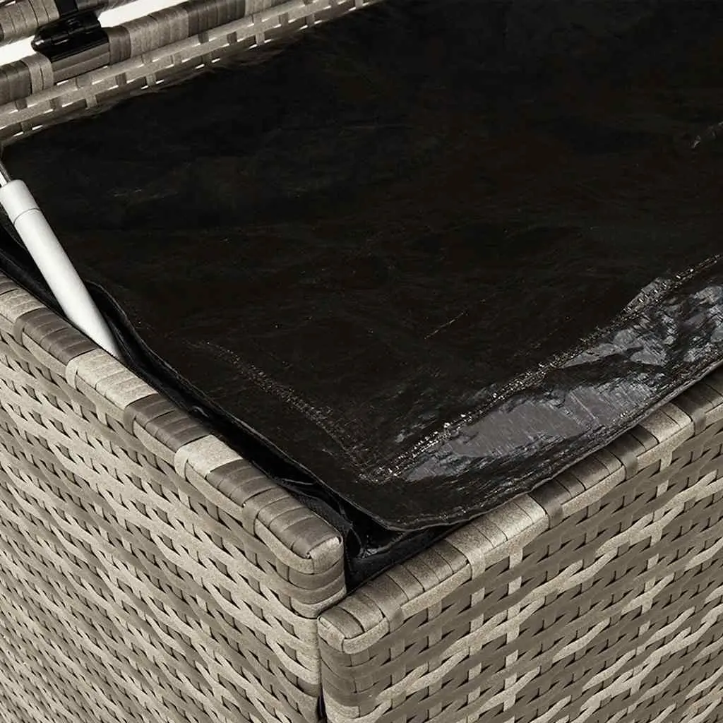 Garden Storage Box PE Rattan 160 x 55 x 75 cm Grey with Wheels and Handle