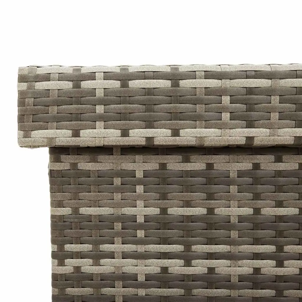 Garden Storage Box PE Rattan 160 x 55 x 75 cm Grey with Wheels and Handle