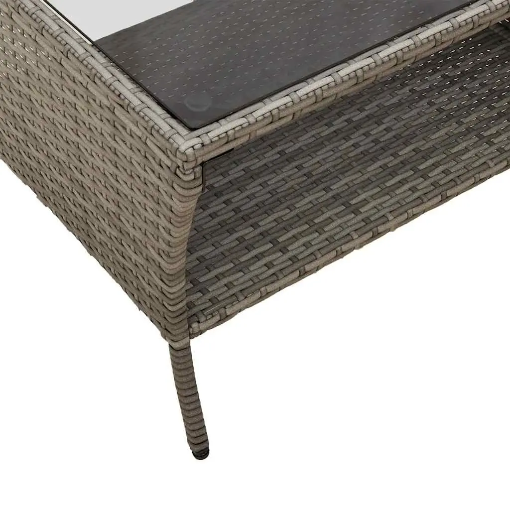 Garden Sofa 2-Seater Outdoor Furniture Set with Cushions Table Grey