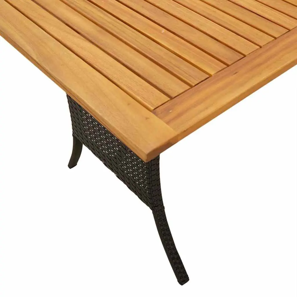 Garden Sofa 3-Seater with Cushions & Table Black Poly Rattan Outdoor Furniture