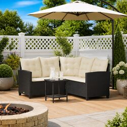L-Shaped Garden Sofa with Cushions: Perfect for Any Space