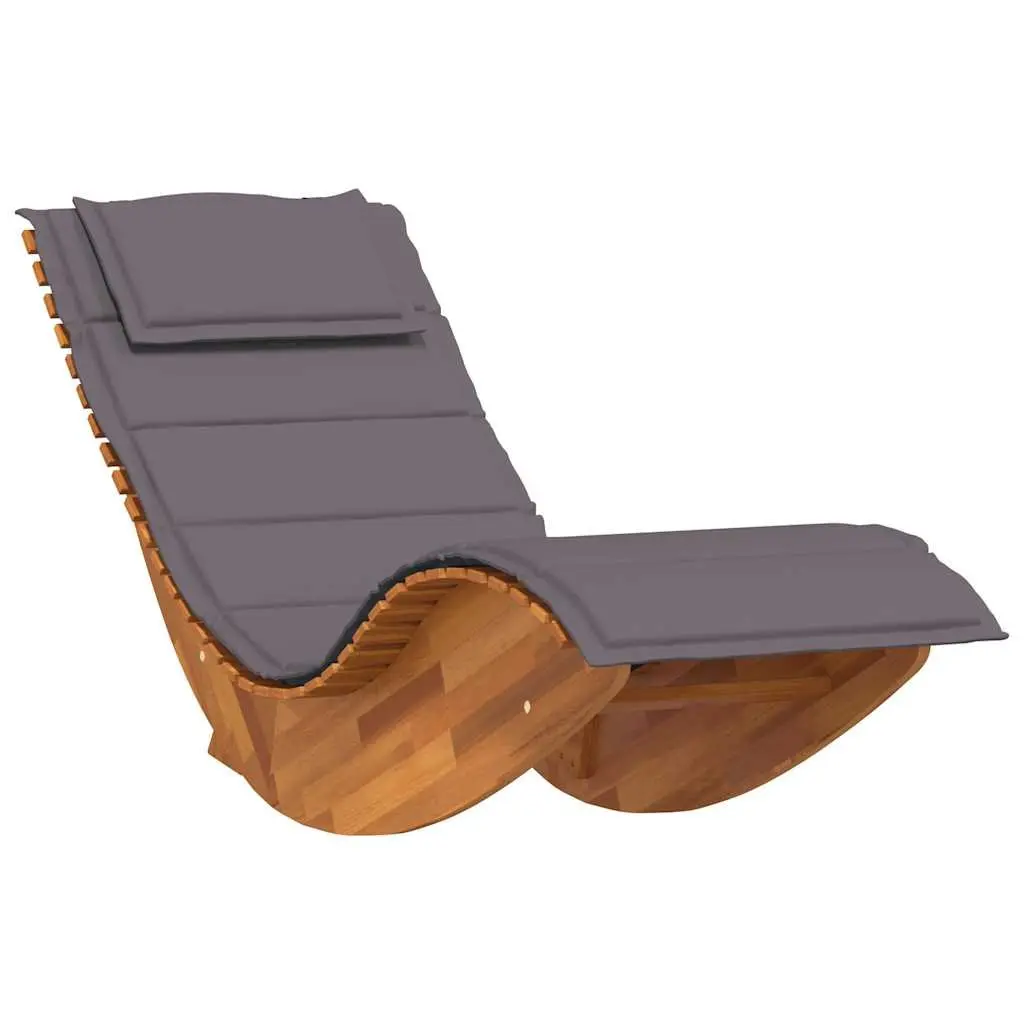 Sun Lounger Rocking Chair Solid Wood Garden Patio Outdoor Furniture Relaxing