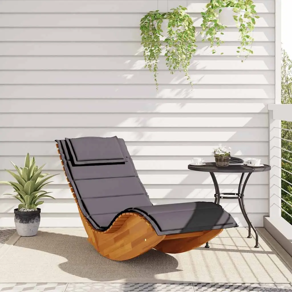 Sun Lounger Rocking Chair Solid Wood Garden Patio Outdoor Furniture Relaxing
