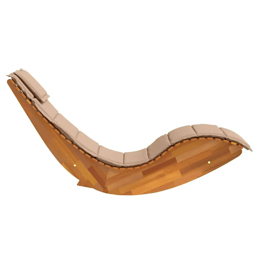 Wooden Rocking Sun Lounger with Cushion Acacia Brown