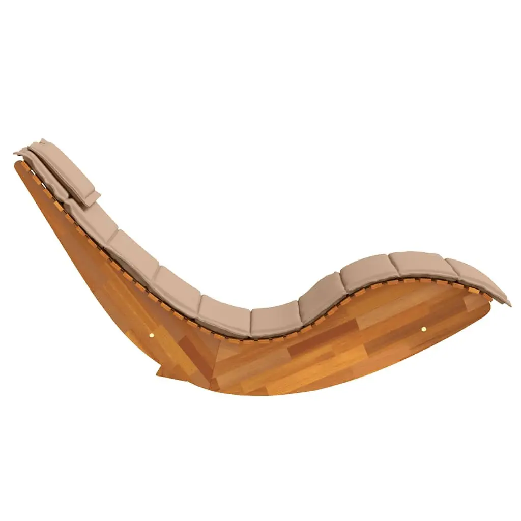 Rocking Sun Lounger Outdoor Garden Furniture Solid Wood Acacia with Cushion